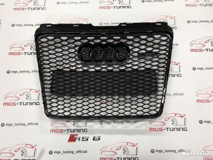 Решетка на Audi A6 в стиле RS6 кузов С6 дизайн 4