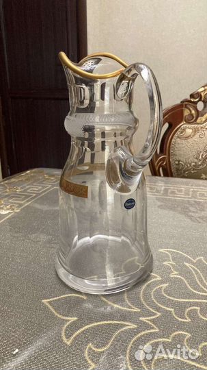 Хрустальный графин кувшин Богемия