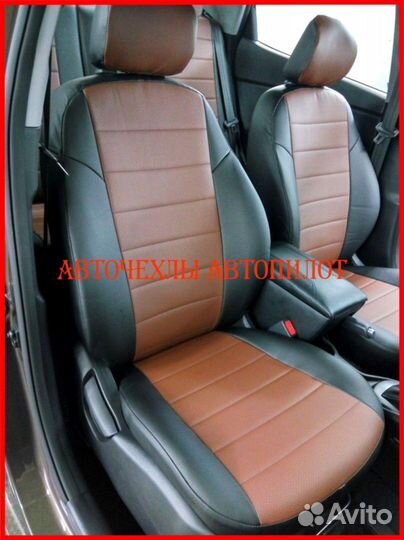 Чехлы Автопилот Kia Rio 3 Sd из экокожи чёрно-кори