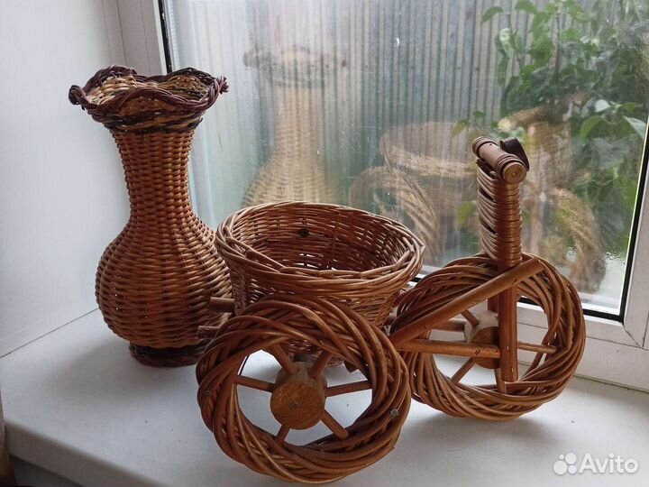 Ваза Кашпо плетеное цветочница ваза подвесная