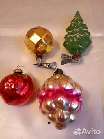 Ёлочные игрушки,бусы из стекляруса СССР