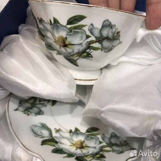 Чайная пара фарфор кружка блюдце