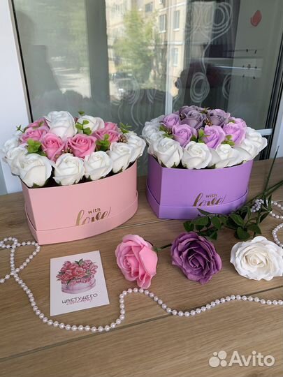 Роза Цветы Букет из мыла