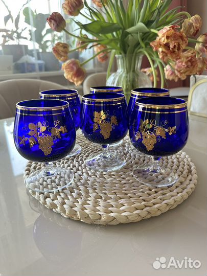 Хрустальные бокалы с кувшином (12 бок. + кувшин)