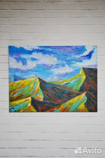 Картина акрилом - Сияние гор
