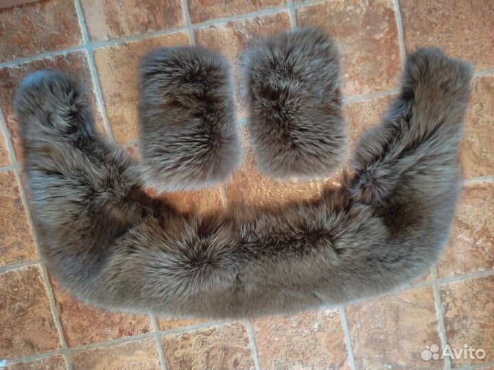 Воротник, манжеты песец для рукоделия