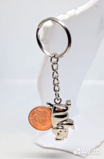 Брелок - Свинья копилка - 1 цент США - Винтаж