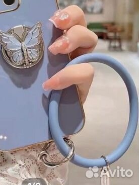 Чехол на Redmi 8A с кольцом бабочкой Фиолетовый