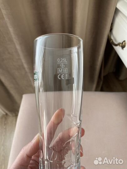 6 шт. Пивные бокалы Heineken 0,25 л со звездой