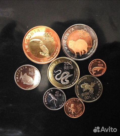 Монеты Амазония 8шт набор 2012