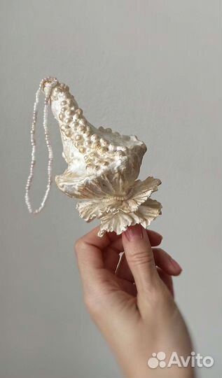 Ёлочная игрушка Гриб. Ватные игрушки ручной работы