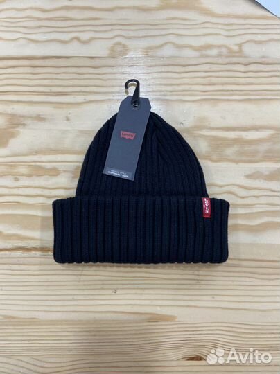 Шапочка Levi's - Ribbed Beanie чёрная