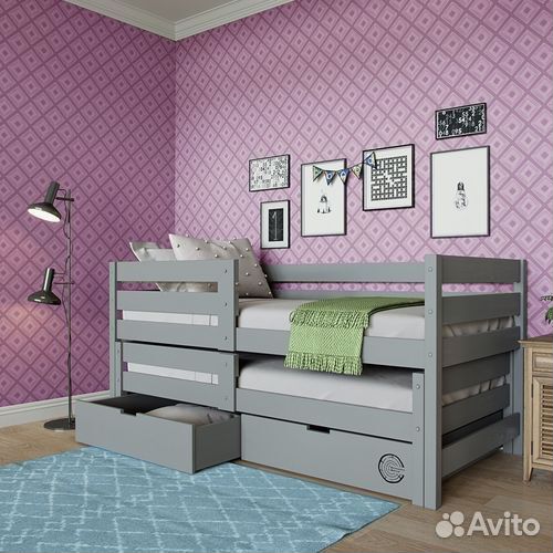 Кроватка матрешка берёза выдвижная для малыша