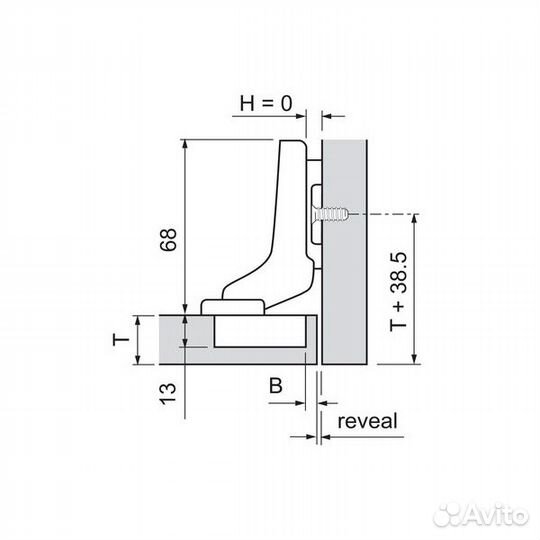Петля вкладная Сlip Top Blumotion 110 71B3750 MB
