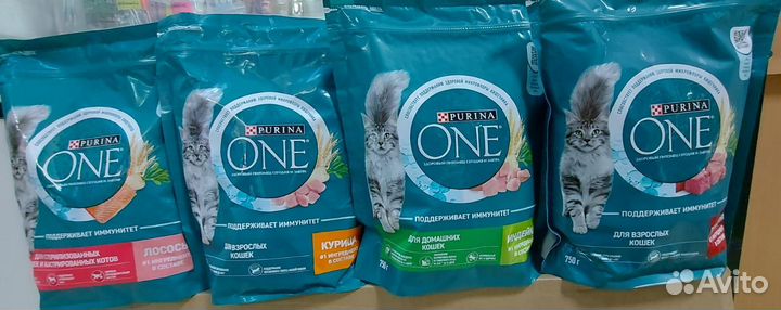 Корм для кошек purina one750г