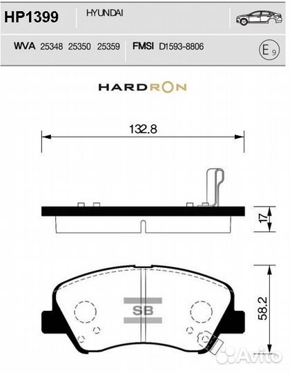 Колодки тормозные дисковые перед