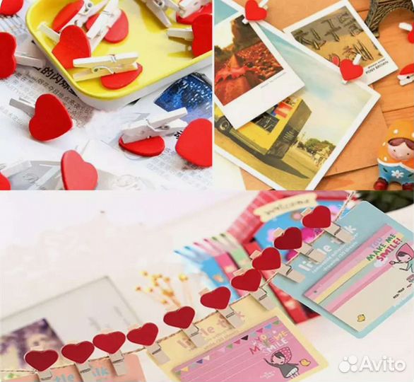 Мини прищепки деревянные для фотографий