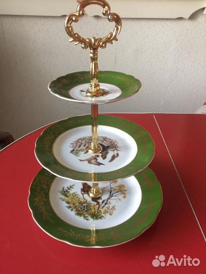 Горка для фруктов «Охота» фарфор Чехия