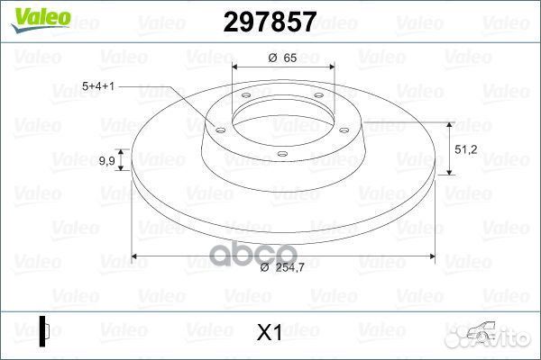 Диск тормозной задний (взамен 186857) 297857 Valeo