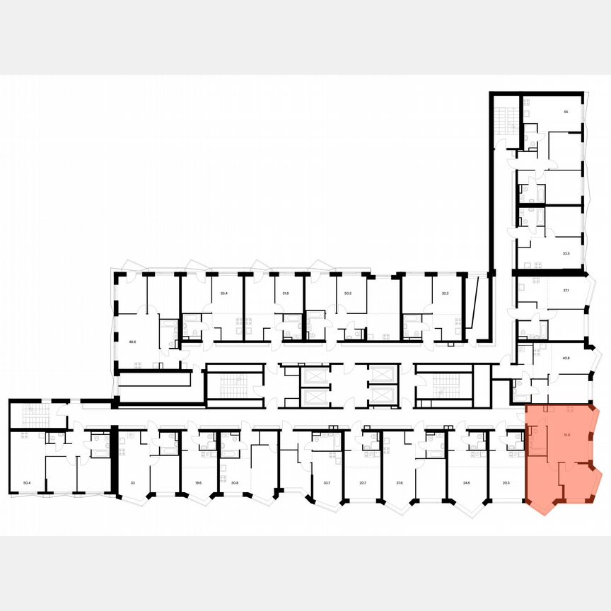 2-к. квартира, 51,6 м², 3/31 эт.