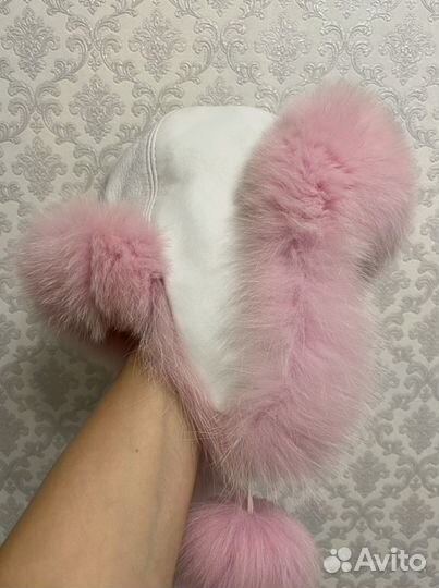 Детская шапка натуральная кожа натуральный писец