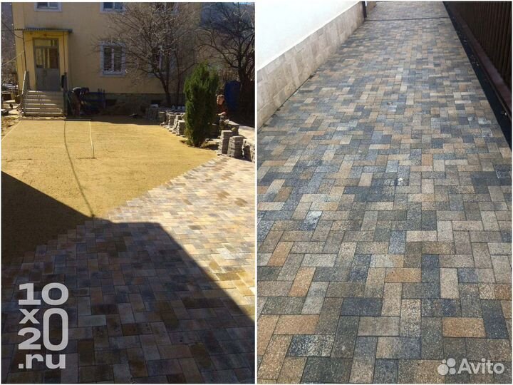 Тротуарная плитка, брусчатка, бордюры с укладкой