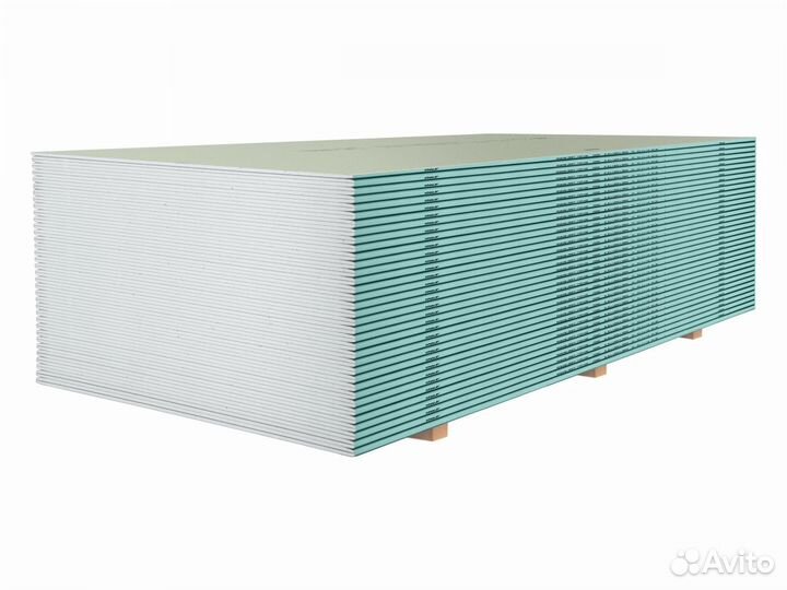 Гипсокартон влагостойкий Knauf (гклв) 12,5x2500x12