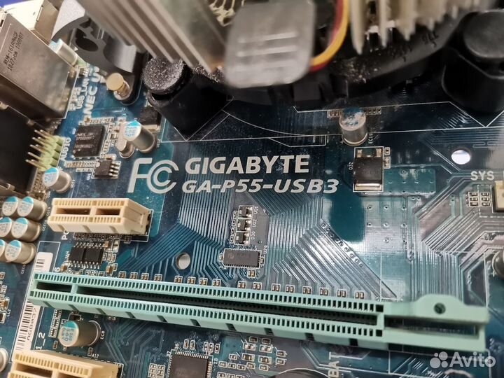 Комплект gigabyte ga-p55 + xeon 3440 + 8gb ram