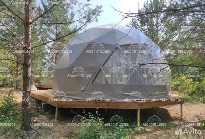 Сферический шатер летний. Геокупол. Юрта. Глэмпинг