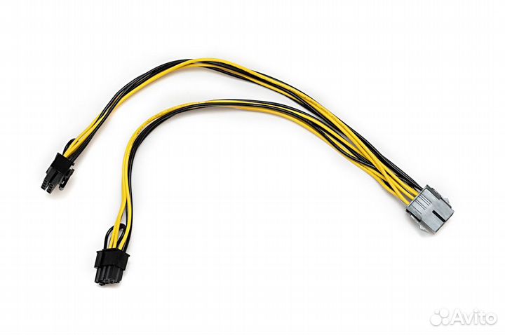Переходник c 8 pin на 2 по 6+2 на видеокарту 30 cм