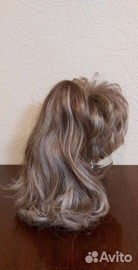 Пышный накладной хвост пепельно- русый, Корея