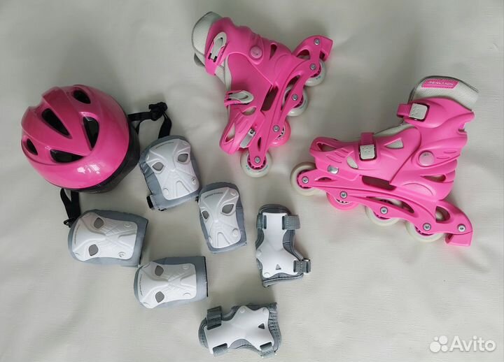 Роликовые коньки раздвижные 32 35 Reaction защита