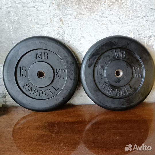 Диски для штанги MB Barbell 15 кг 26 мм