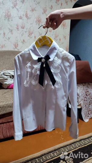 Блузка белая для девочек 122