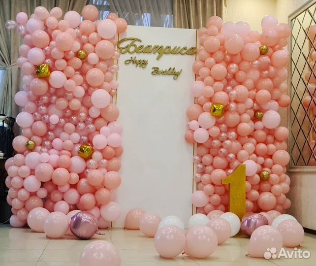 Фотозона, воздушные шары, пайетки, каркас