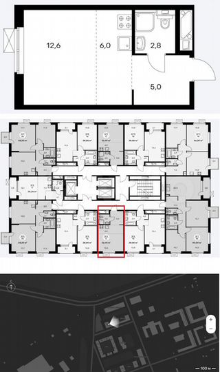Квартира-студия, 25,6 м², 7/25 эт.