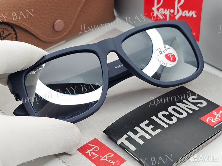 Очки Ray Ban 4165 Justin Polarized Silver Mirror