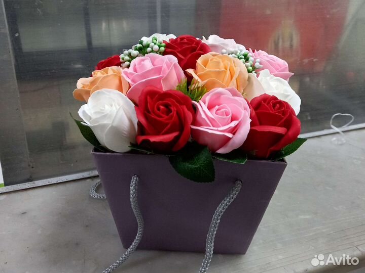 Букет из мыльных роз