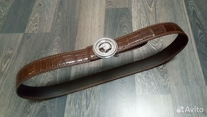 Мужской ремень из натуральной кожи крокодила