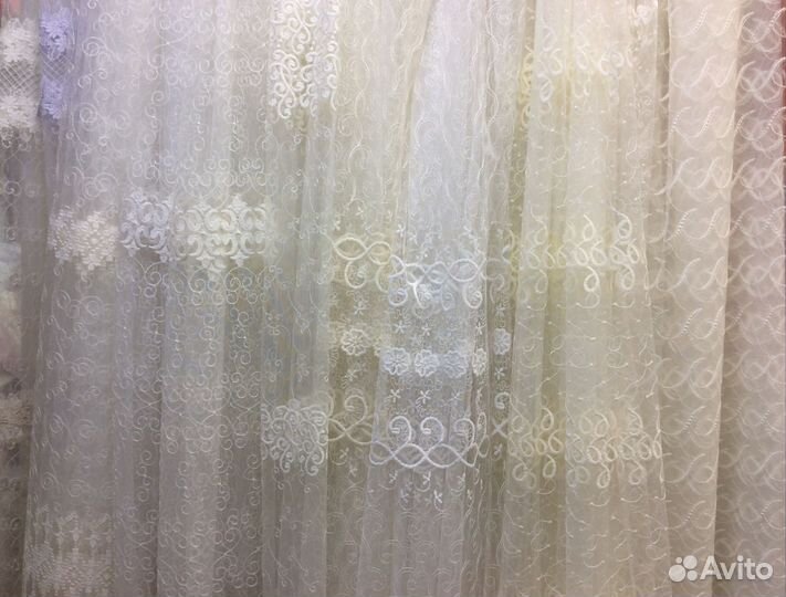 Тюль готовый с вышивкой