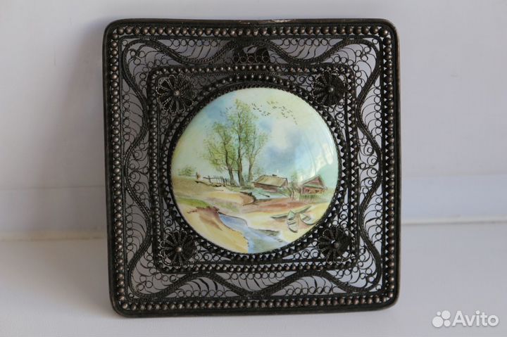 Картина панно эмаль скань