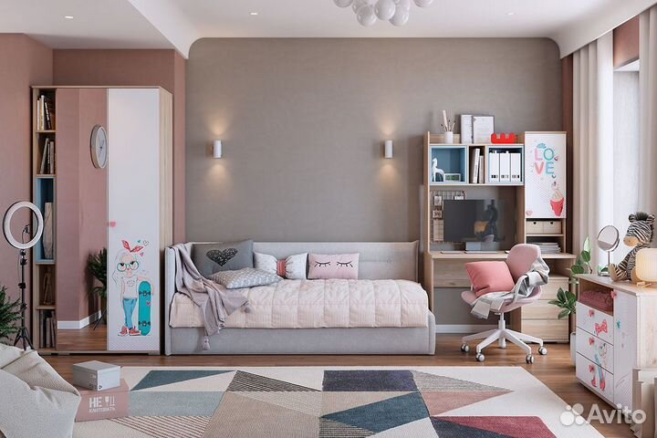 Алина Шкаф двухдверный с зеркалом