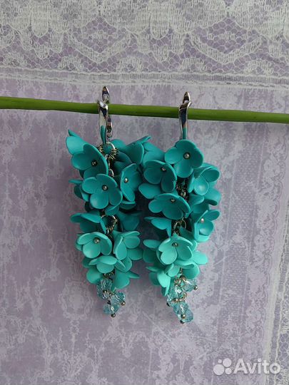 Серьги гроздья длинные