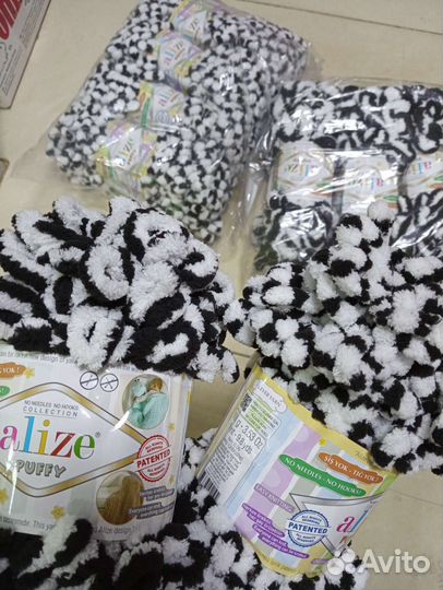 Пряжа для вязания / Ализе Пуффи / цвет 6451 и 867