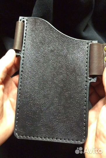Кобура чехол для телефона из кожи с тиснением