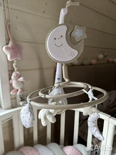 Мобиль на кроватку ночник детский Chicco