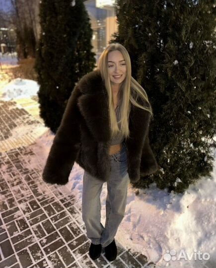 Шуба коротка искуственная экошуба