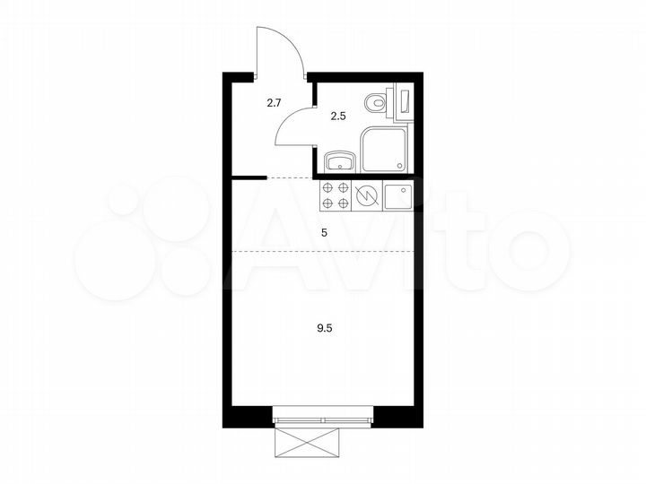 Квартира-студия, 19,7 м², 15/23 эт.