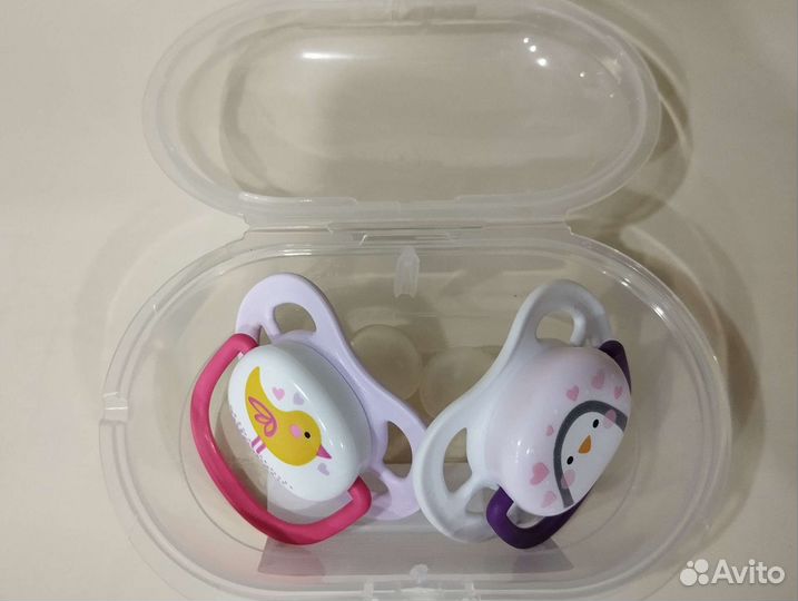 Пустышки avent 0-6 месяцев, держатели для сосок