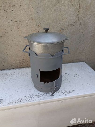 Печь для казана переносная из баллона